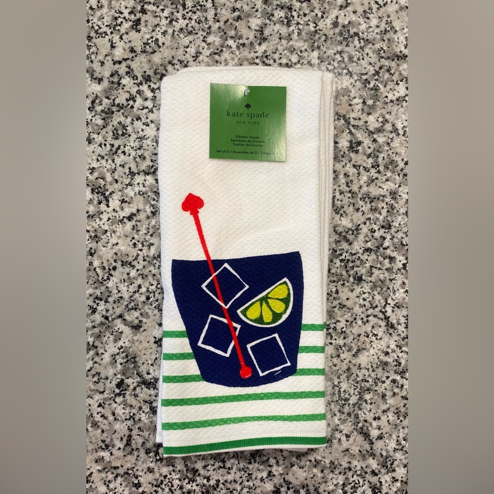 Kate Spade New York Kitchen Towels Set of 2 Summer Cocktails